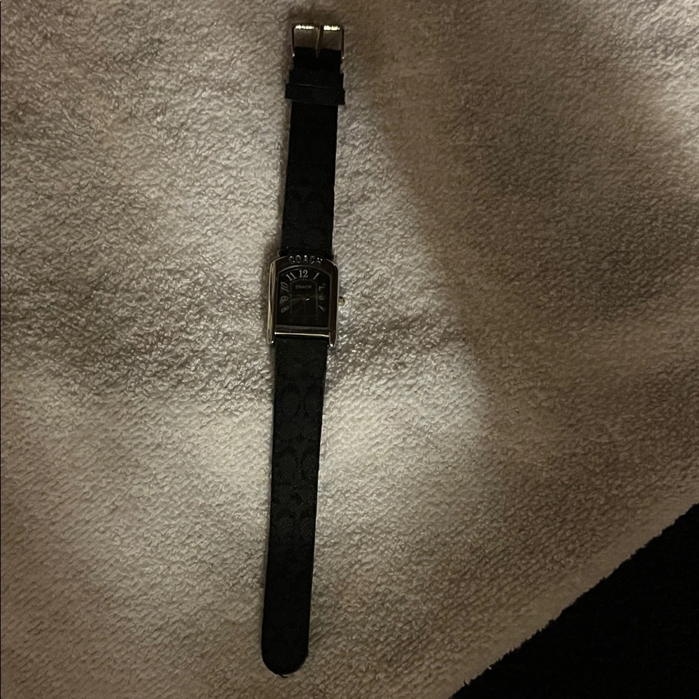 Coach Black And Silver Rectangular Watch - image 1
